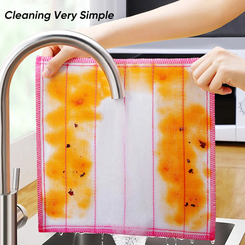20Pcs Kitchen Towels Cotton Dishcloth Super Absorbent Non-stick Oil Reusable Cleaning Cloth Kitchen Daily Dish Towels Qme