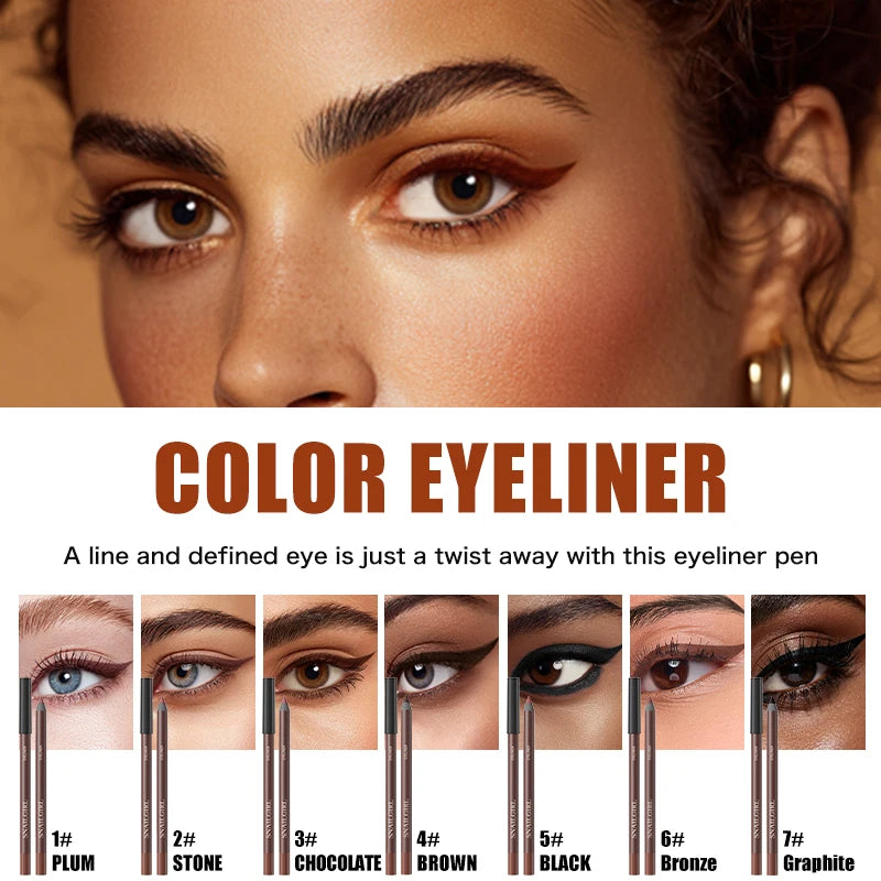 Waterproof Black Brown Eyeliner Gel Pencil Ultra-fine Matte Smooth Quick Dry Non-Smudge Easy Wear Eyeliner Pen Makeup for Eyes Qme