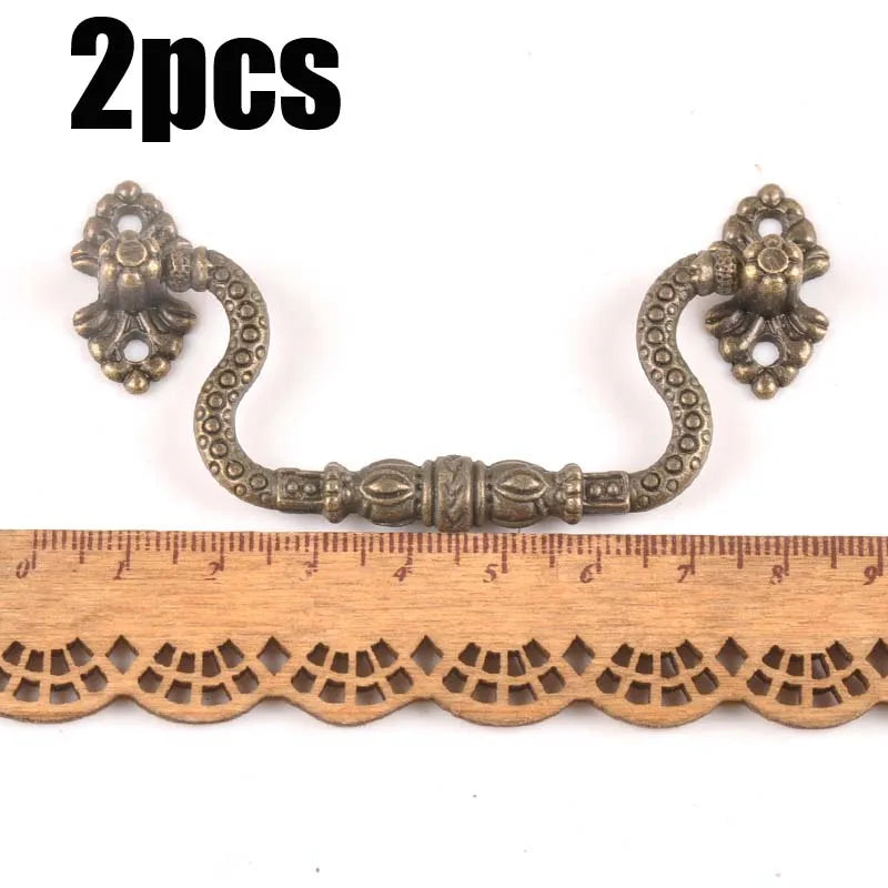European Retro Antique Striped Carved Furniture Handles Kitchen Pulls Jewelry Box Cupboard Cabinet Knobs Drawer Door c2265 Qme 2pcs