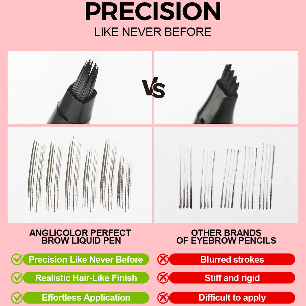 4-Sided Angle Brush Tip Wild Eyebrow Painting Liquid Ash Tea Brown 3D Dye Dip Eyebrow Enhancers Tinted Hairline Modification Qme
