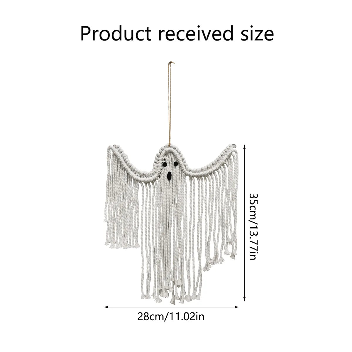 Hand-woven Ghost Wall Hanging Halloween Pendant Decor Holiday Scene Qme S