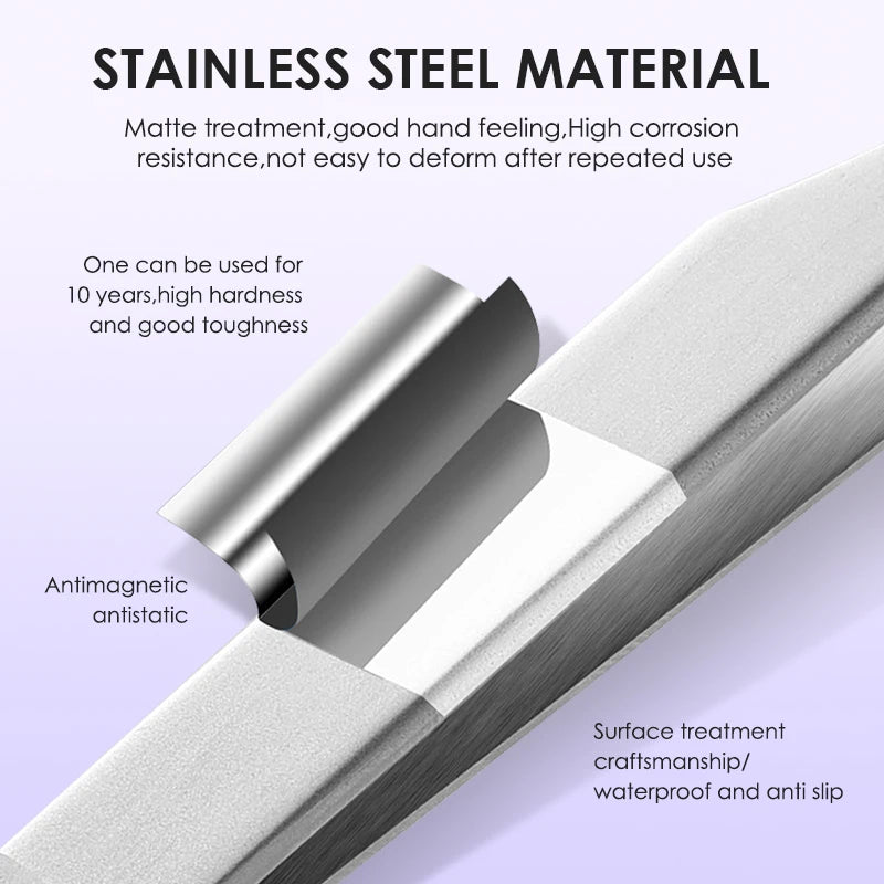 Stainless Steel Eyelash Extensions Tweezers Lash Artists Precision Qme