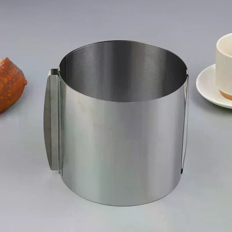 Stainless Steel Height 15CM Retractable Mousse Ring Circle Mold Rustproof Adjustable With Scale Cake Rings For Baking Qme