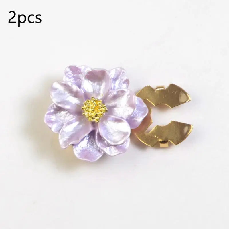 2PCS Rhinestone Flower Cufflinks For Women Suit Shirt Buttons Covers Fashion Jewelry Accessories Decoration Gifts Qme style 10