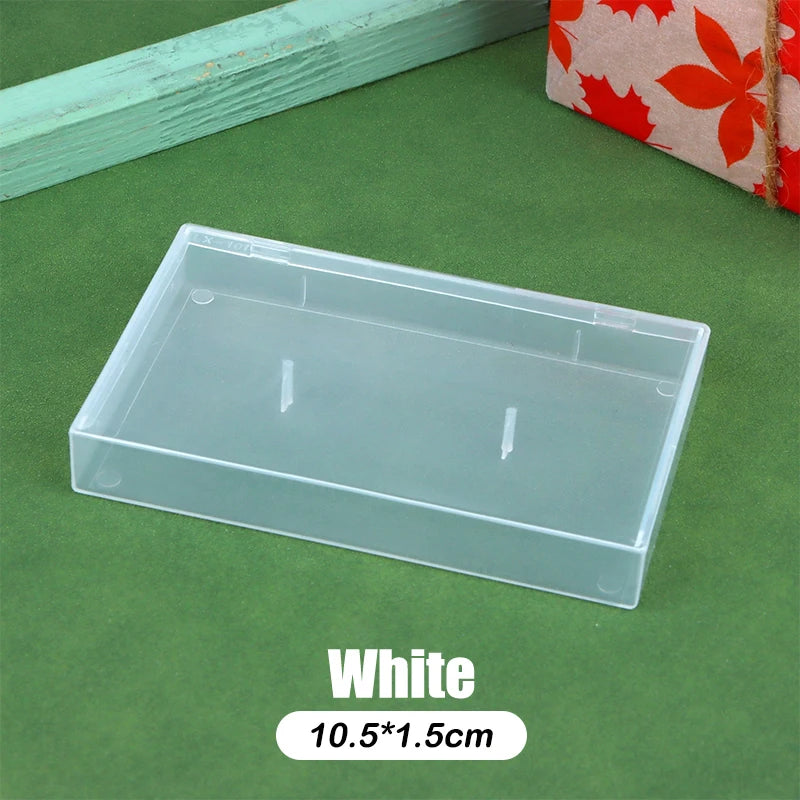 Cassette Tape Transparent Storage Box Audio Magnetic Recording Blank Qme White-10.5x1.5cm