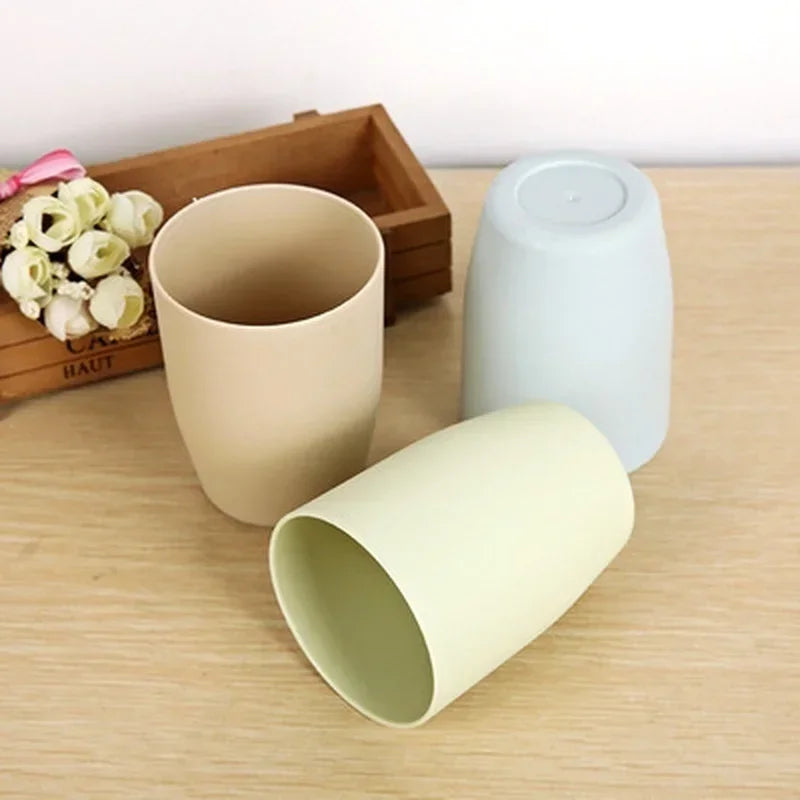 Simple Fresh Couple Brushing Cup Thickened Round Mouthwash Plastic Qme