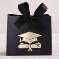 5 Pieces Doctoral Cap Design Candy Favor Boxes | Graduation Party Decorations and Favors Celebrate the Joy of Graduation Season! Qme 5pcs-black-black