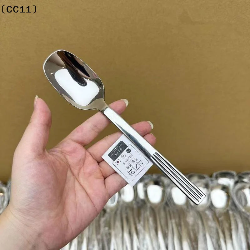 Stainless Steel Thickening Spoon Creative Long Handle Hotel Pot Soup Qme