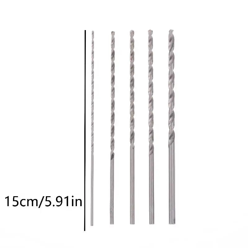 5Pcs 2mm 3mm 3.5mm 4mm 5mm Twist Drill Bit Kit For Wood Plastic Alloy Metal Woodworking Deep Hole Drilling Qme 5Pcs