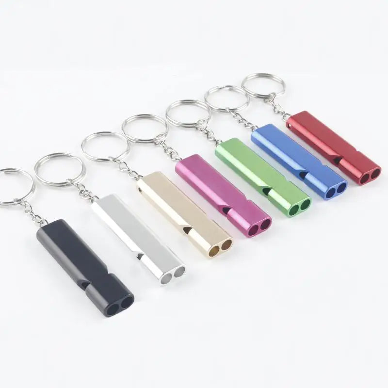Dual Frequency Survival Whistle Flat Metal Outdoor Hiking Climbing Qme