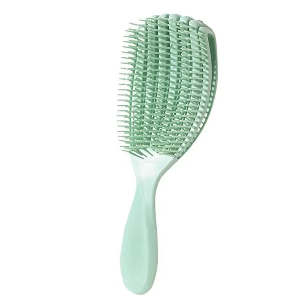 Hair Brush Octopus Hairbrush Pink Massage Detangler Brush For Curly Hair Thick Hair Care Hairbrush Styling Tools Qme green-L