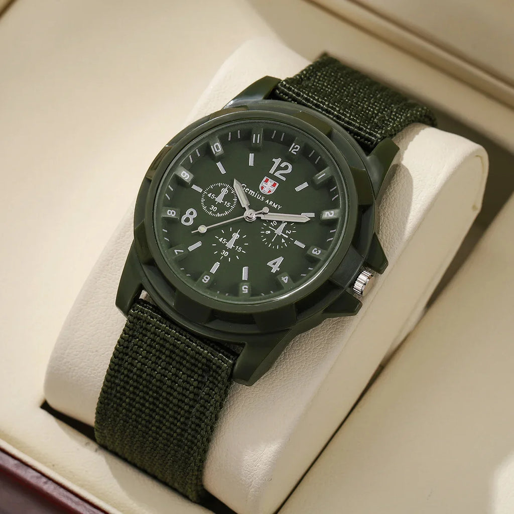 2026 Fashion Nylon Strap Men's Watch Military Style Glow-in-the-Dark Sports Watch for Men and Women Qme
