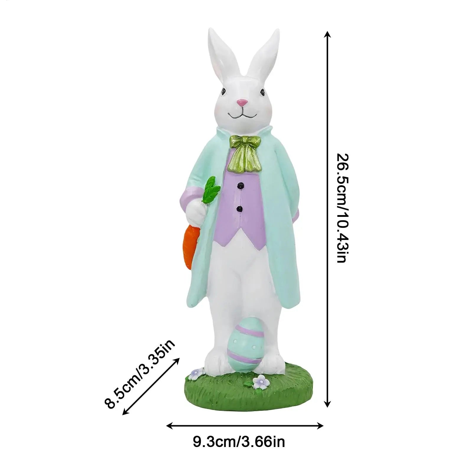 Easter Bunny Decorations Spring Resin Rabbit Statue Bunny Mantel Decoration for Home Holiday Party Outdoor Garden Porch Patio Qme