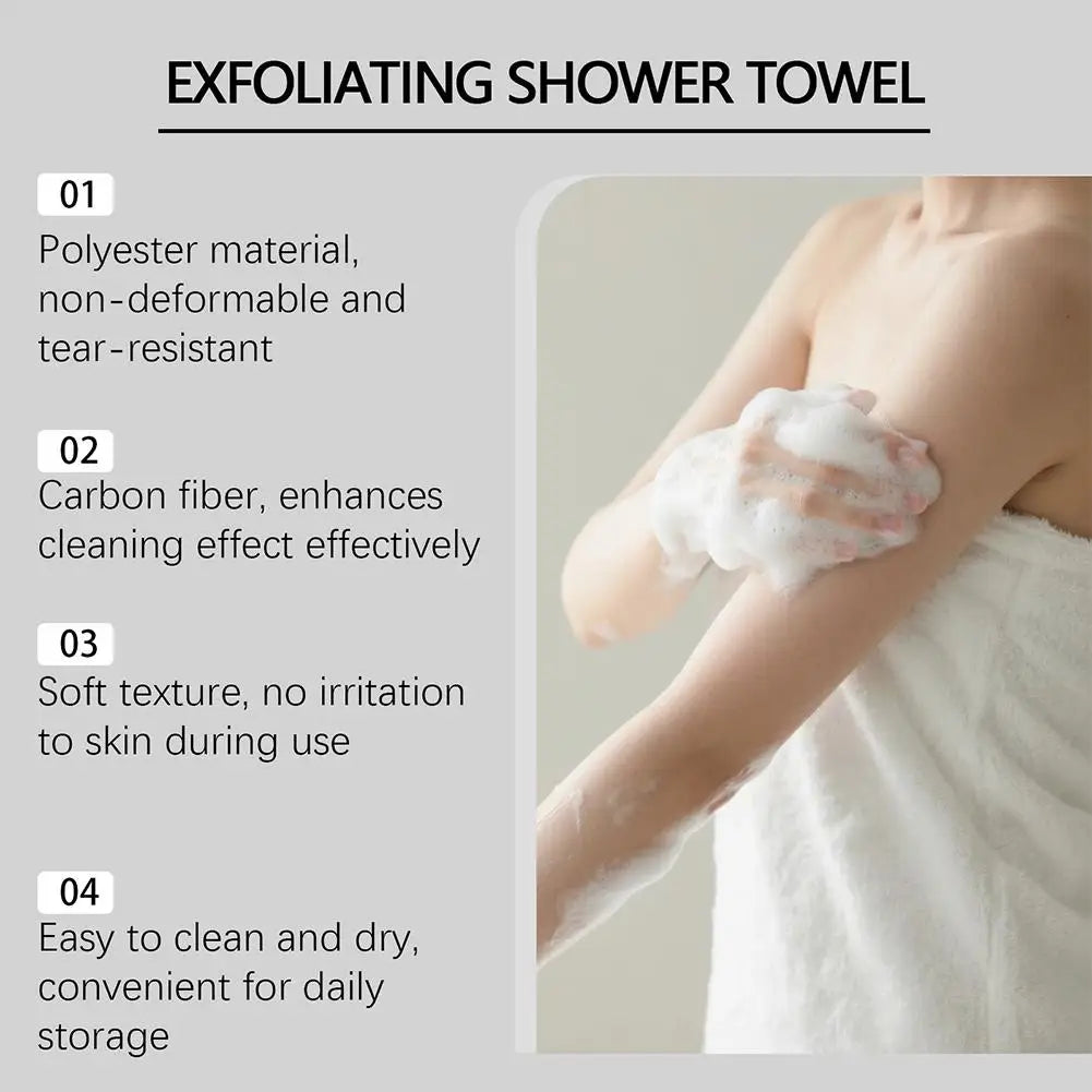Back Scrubbing Towel Dual Sided Exfoliating Body Towel Mud Extended Back Back Detox Towel Scrub Unisex Strap Bathing S4M5 Qme