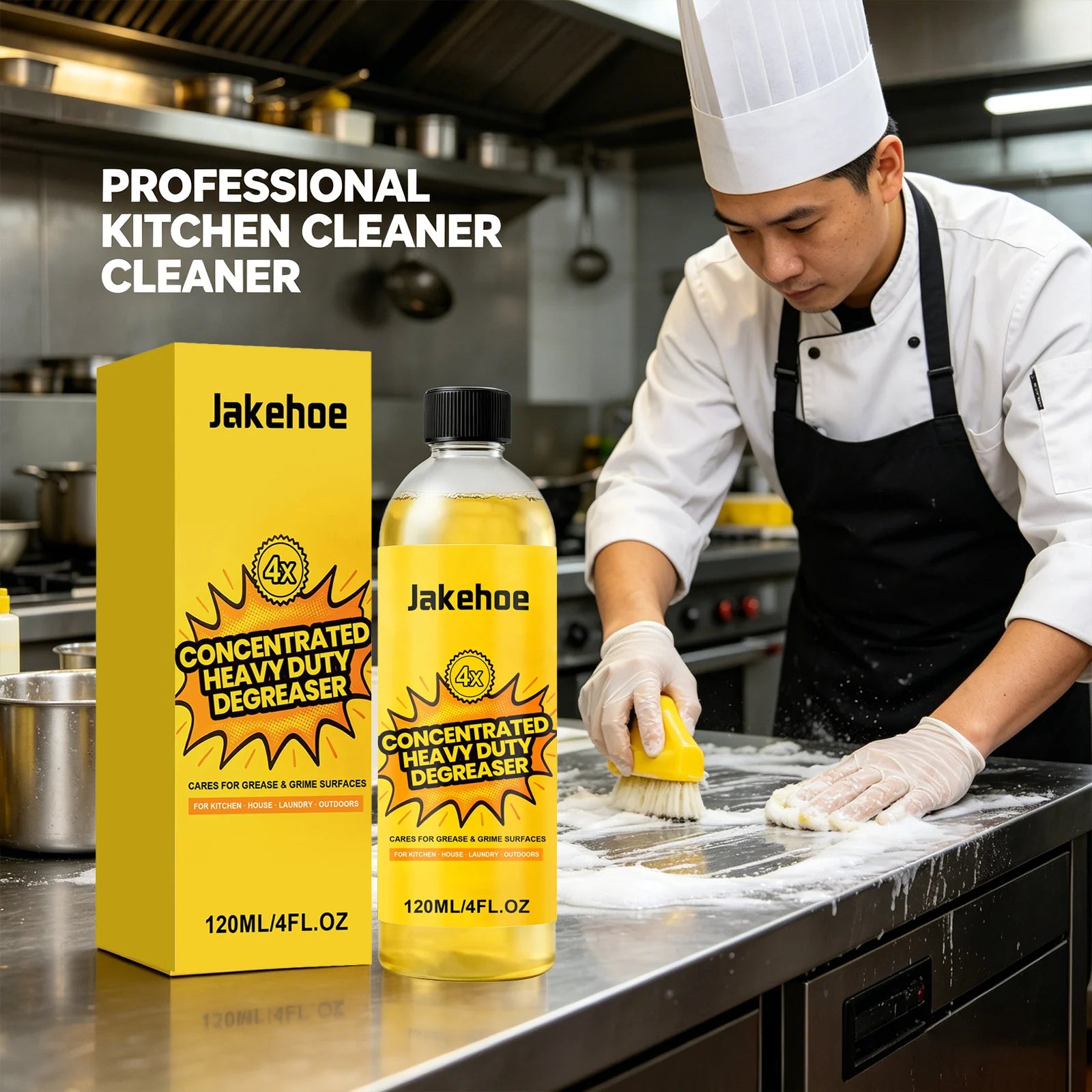 Concentrated Heavy Duty Degreaser Removing Tough Grease Stains Polishing Restore Luster Multi-functional Stoves & Ovens Cleaner Qme