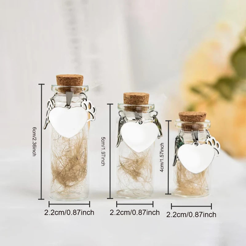 Pet Memorial Urn Container Bottle Hair Dogs Cats Fur Keepsake Storage Qme