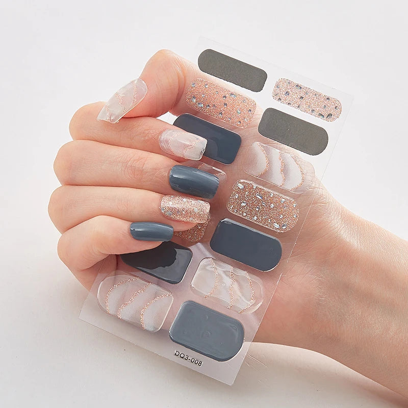 Nail Stickers Fashion Polish Self Adhesive Manicure Decoracion Strips Qme