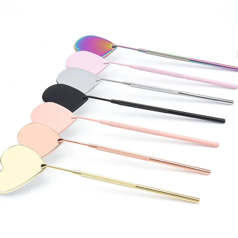 Eyelash Extensions Checking Mirror Heart Shape Stainless Steel Qme