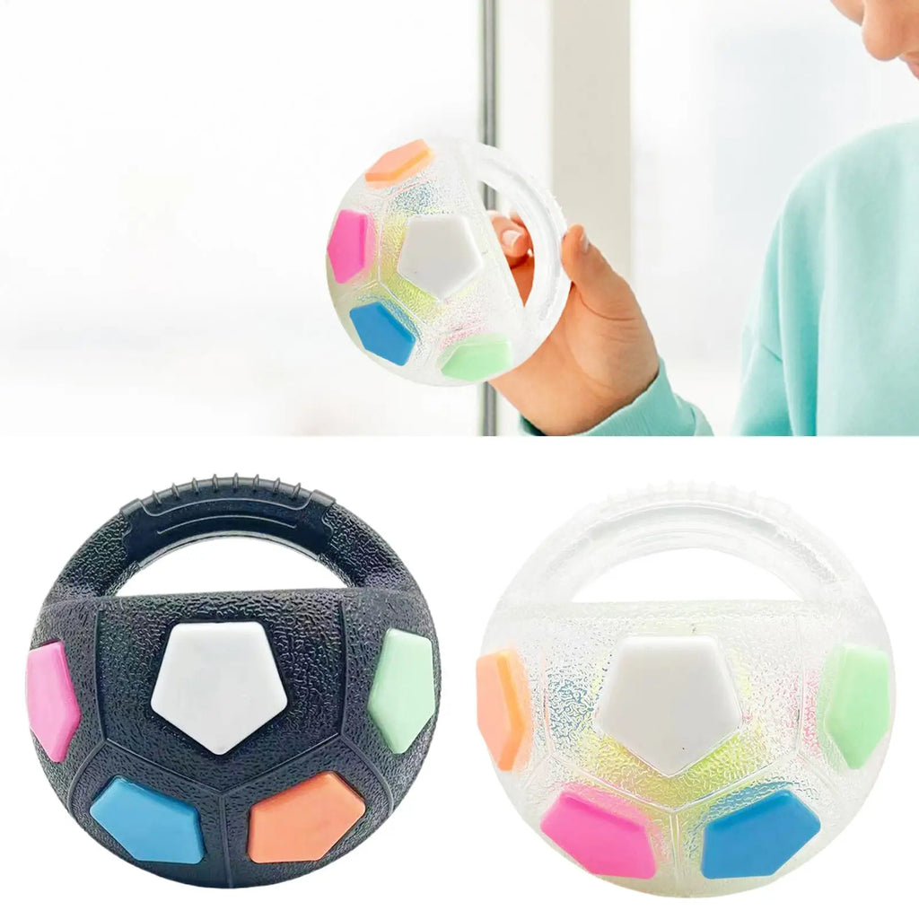 Dog Fetch Football Interactive Squeaky Handheld Round Football Dog Chewing Ball Pet Training Supplies For Aggressive Chewers Qme