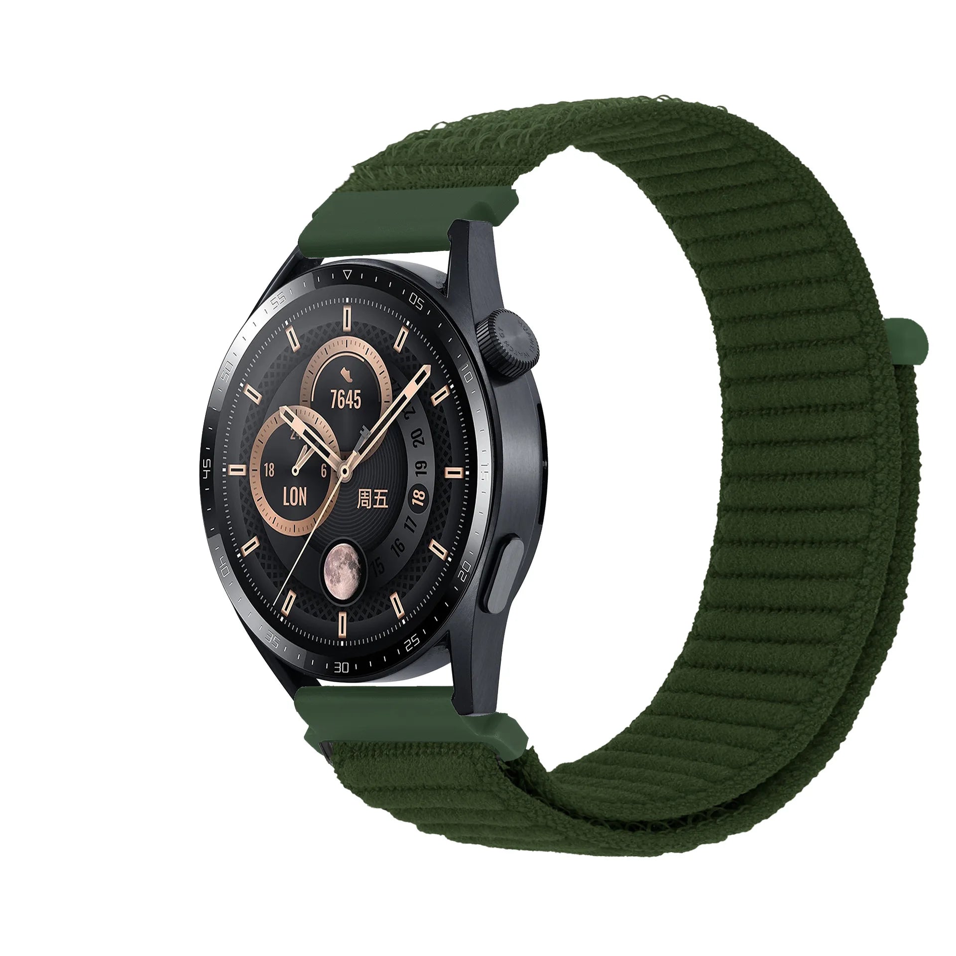A The new Velcro breathable Unisex Replacement unisex nylon strap For Samsung Garmin and Huawei watches Qme army green 20mm