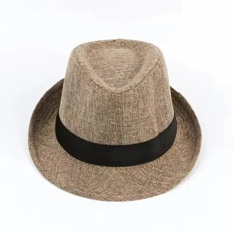 Fashionable British Jazz Hat Solid Linen Gentleman's Casual Denim Qme