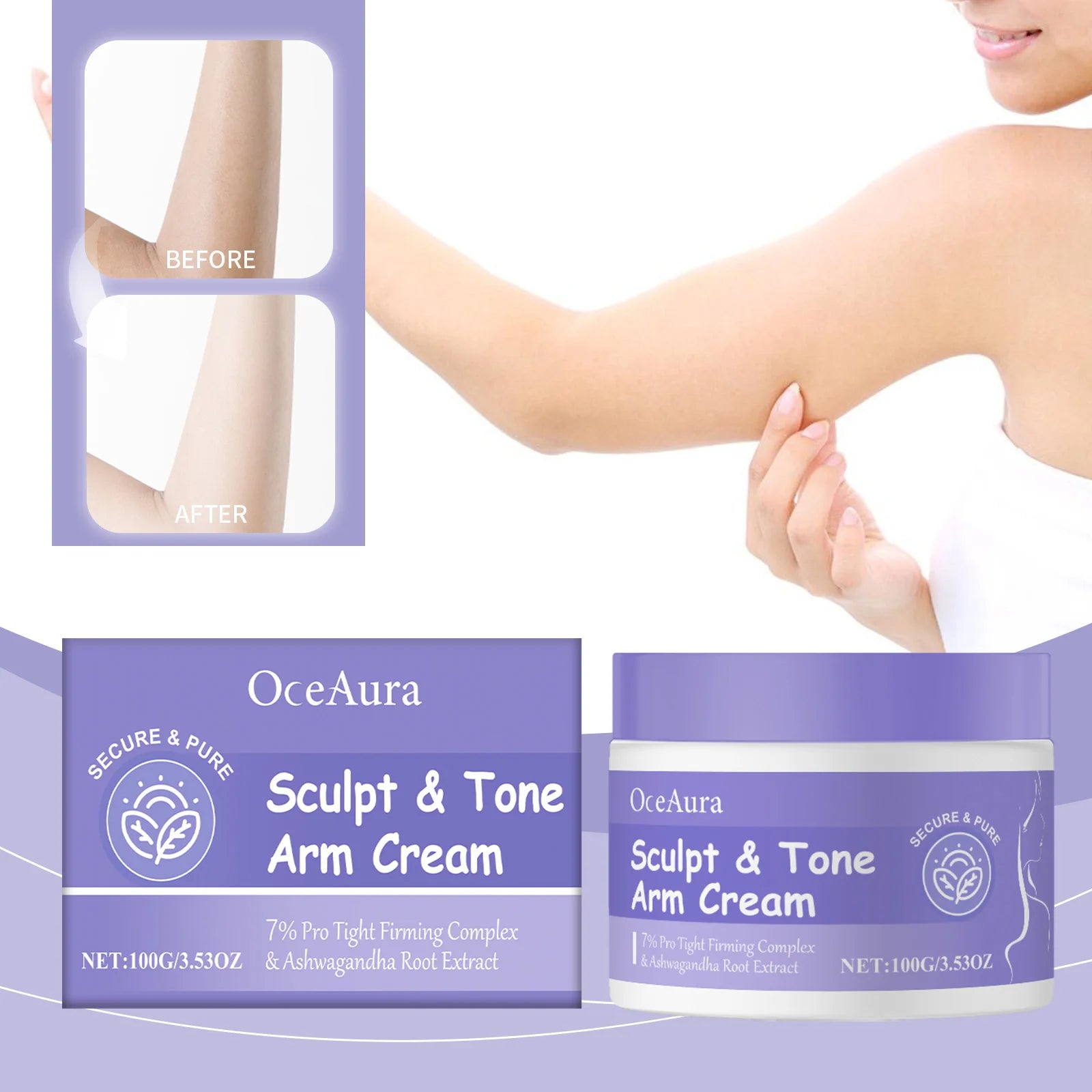 Sculpt & Tone Arm Firming Cream Remove Wrinkles Lifting Skin Anti Sagging Arm Massage Tightening Fast Shipping Body Care Cream Qme