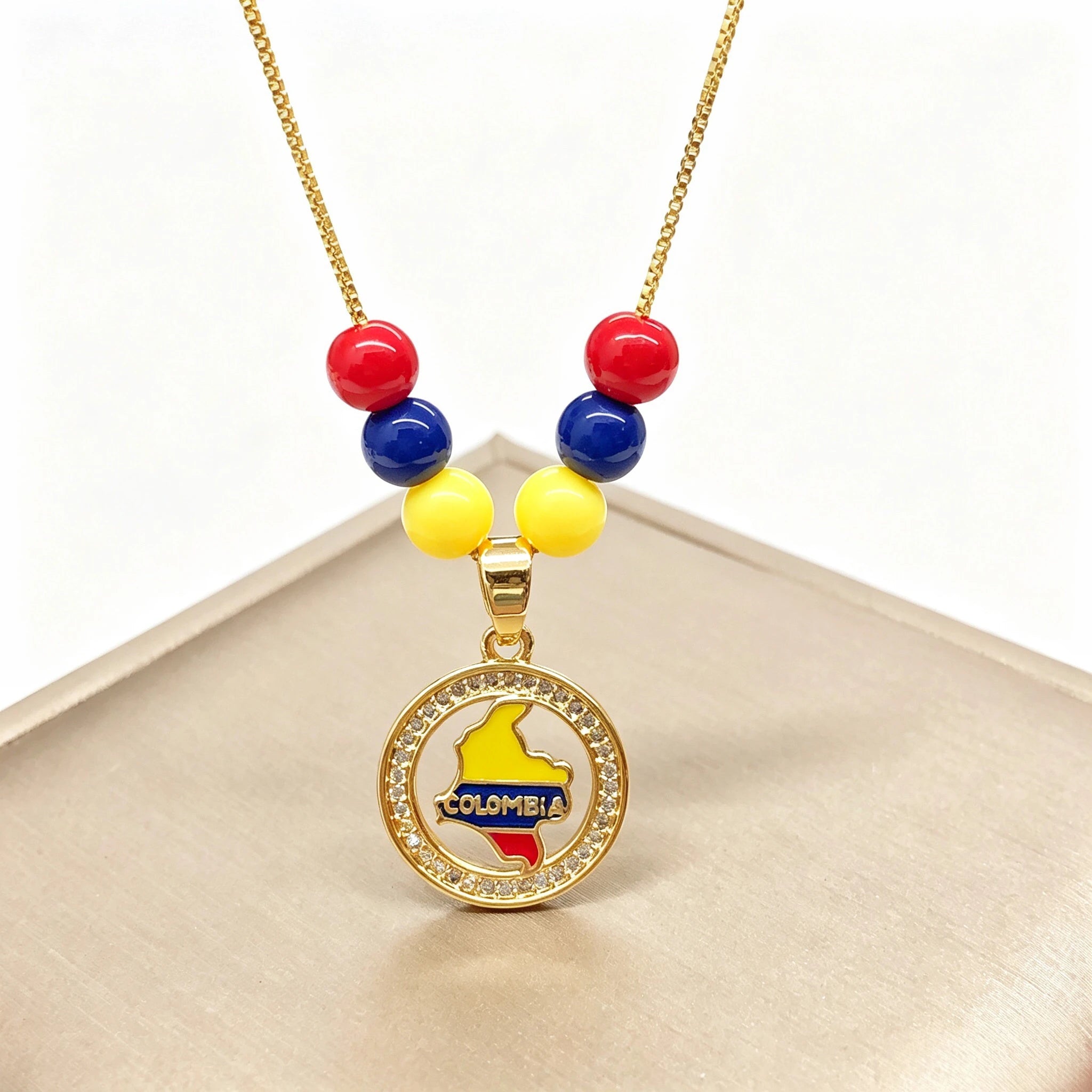 Hot Sale Enamel Art Venezuela Colombia Flag Cross Violin Bird Necklace Gift for Man Woman Daily Party Patriotic Jewelry Choker Qme 8 45cm