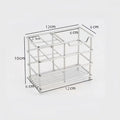 Stainless Steel Bathroom Toothbrush Holder Toothpaste 5 Slots Black Qme Silver without patch