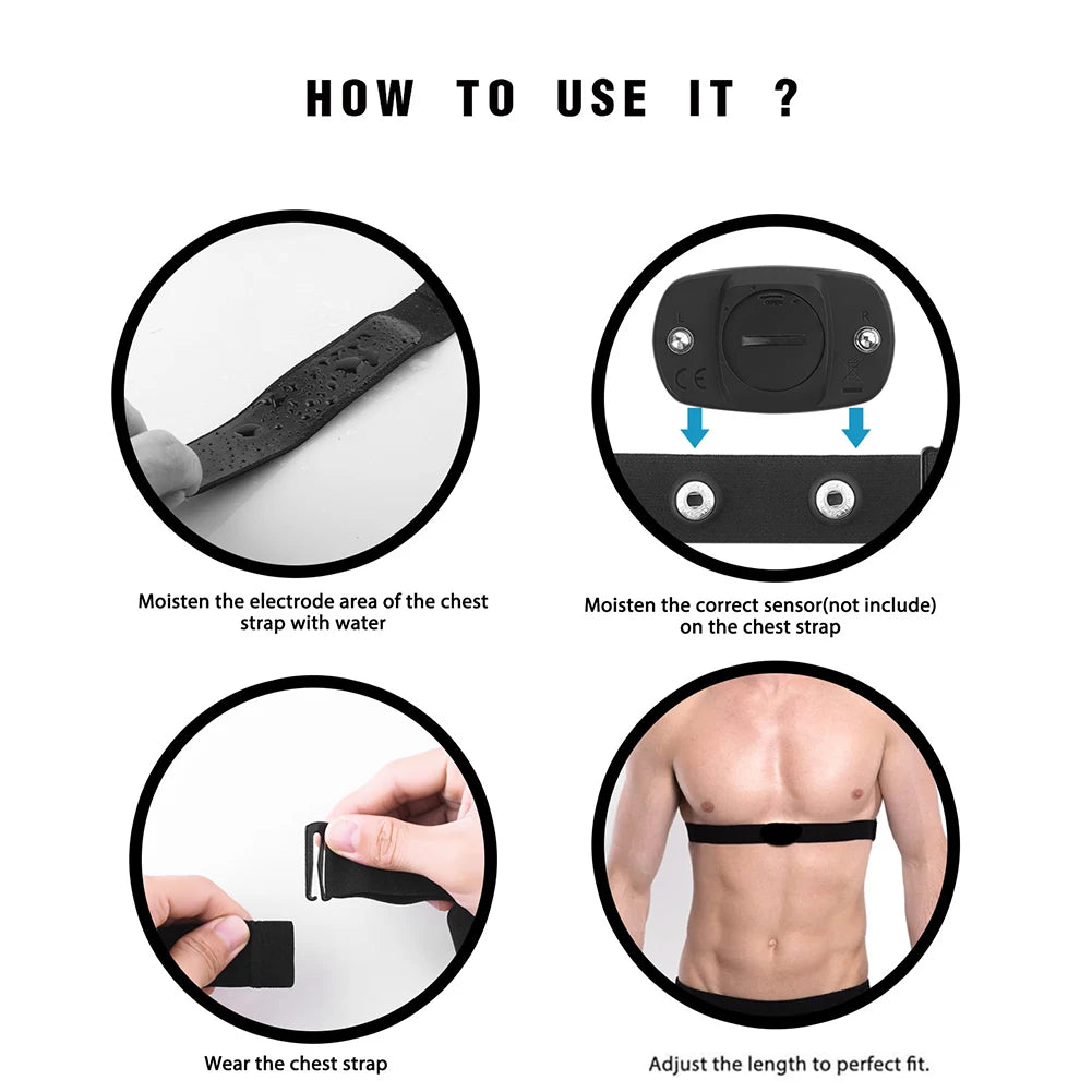 Heart Rate Monitor Replacement Sensor Band Belt Soft Fitnesss Chest Band Compatible with Polar Garmin Magene Qme