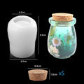 Jars Resin Molds Silicone Molds with 5Pcs Wooden Lids for Storage Bottle Candy Container Home Decoration DIY Epoxy Casting Craft Qme 1Set