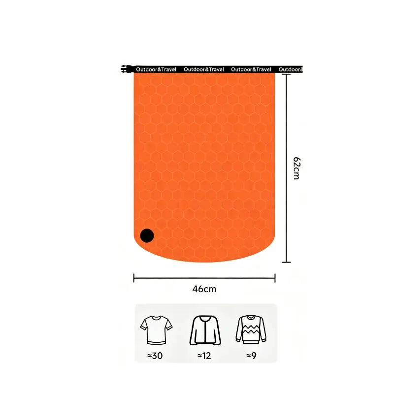 Bump-Free Vacuum Compression Bags:Waterproof Space Savers for Travel Clothes, Camping Gear & Gym Packing Cubes- Maximize Storage Qme L