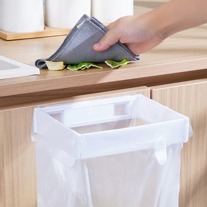 Foldable Garbage Bag Hanging Rack Home Kitchen Bathroom Portable Qme