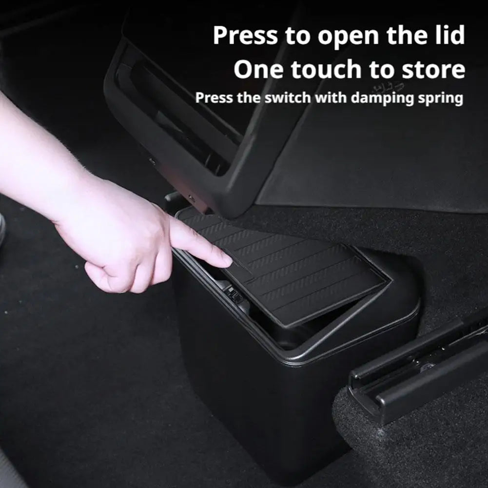 Front Door Storage Trash Can Tesla Model Y Slot Garbage Dust Case Box Qme