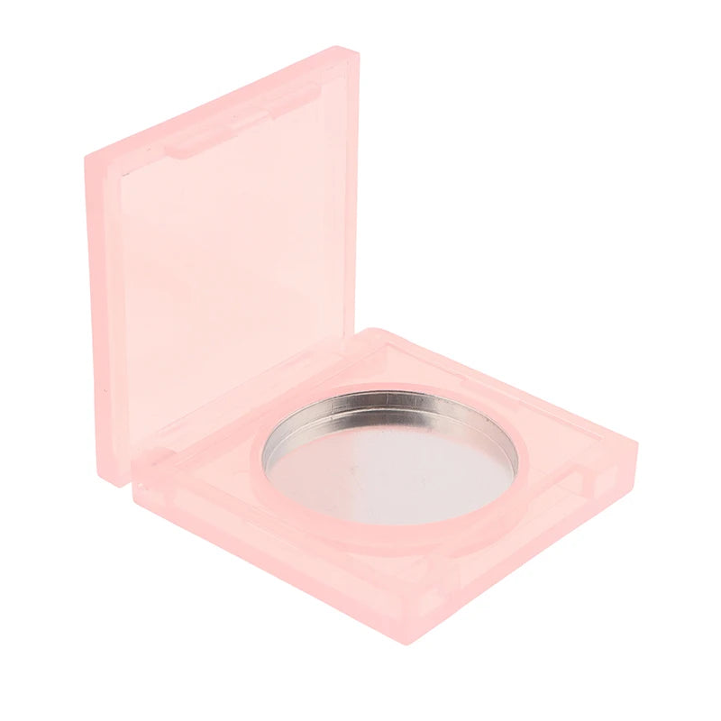 Square Perfume Cream Box Clear Plastic Container Aluminum Plate Qme Pink