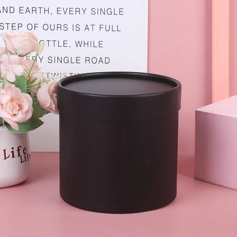 12x12cm Round Flower Box Arranged Gift Box Preserved Bouquet Elegant Box For Wedding Party Rose Flower Packaging Decoration Qme A3