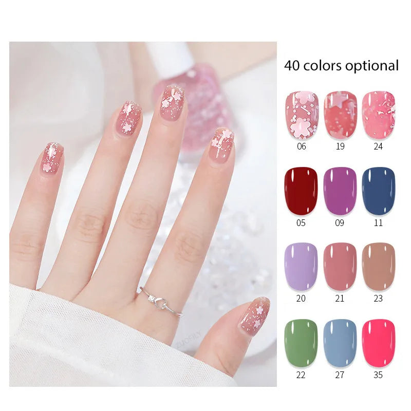 10ml Water-based Nail Polish Long Lasting Tearable Quick Dry No Bake Semi-permanent Varnish DIY Fashion Manicure 40 Color Qme