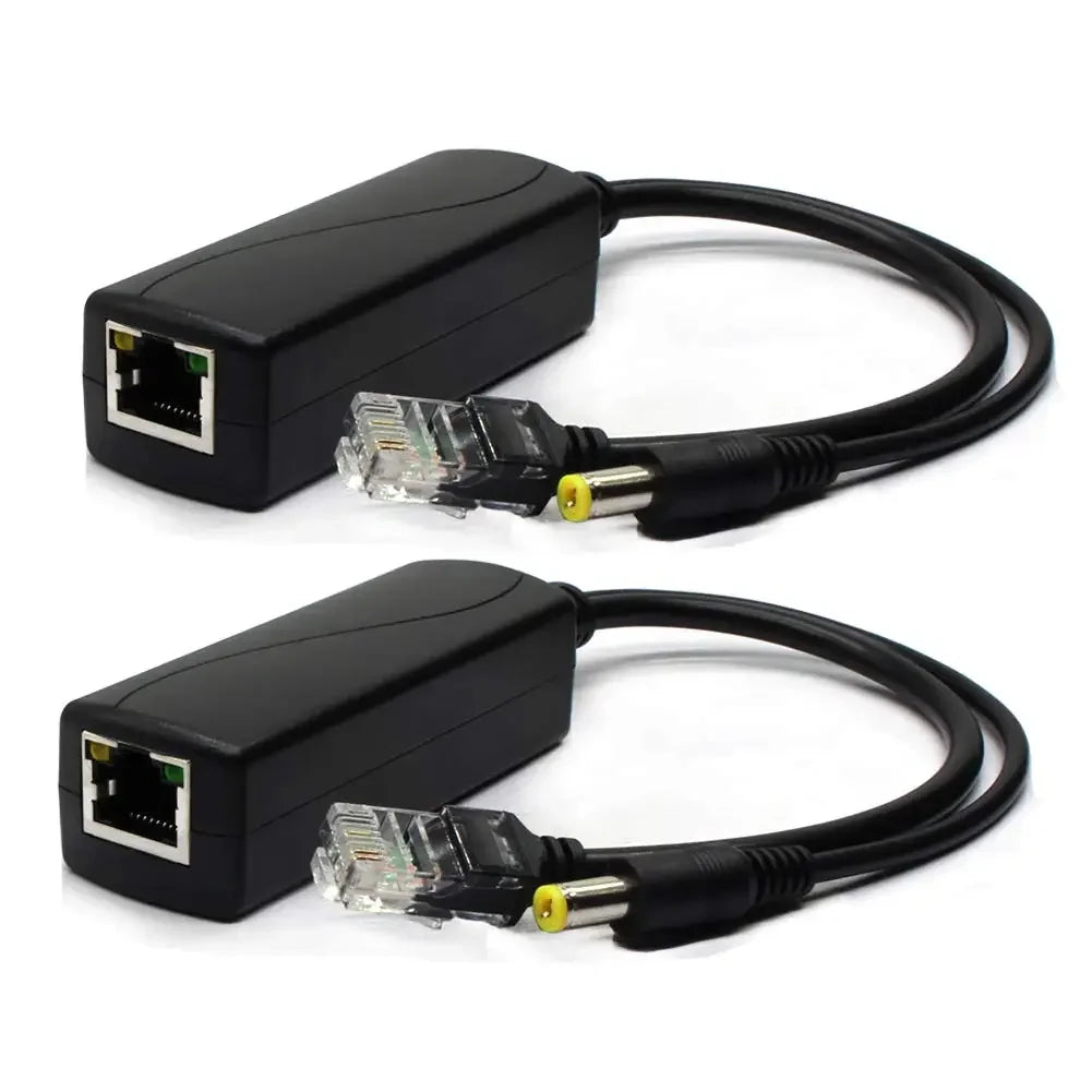 2PCS Standard POE Splitter 48V to 12V IP Camera Ethernet Power Supply Module PoeSplitter Qme