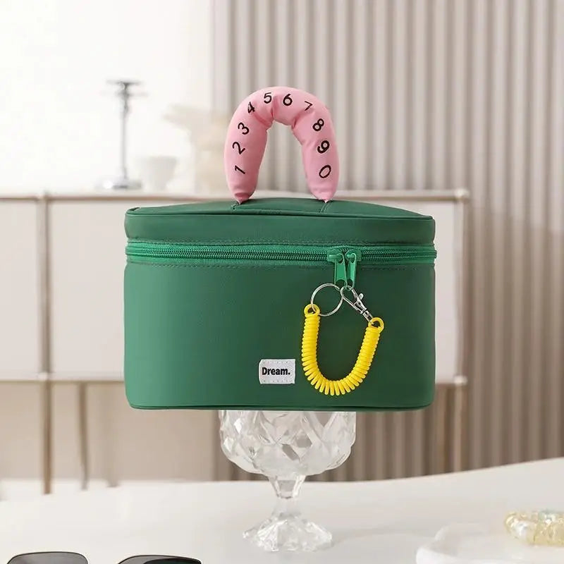 Makeup Bag, Large Capacity Waterproof Hand-Held Storage Bag, Cute And Portable, Business Travel Partition Layered Toileting Bag Qme A2