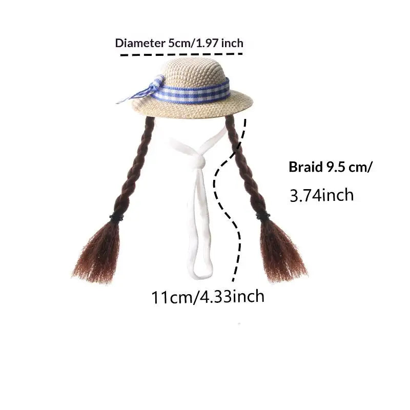 Golden Bear Parrot Double Ponytail Braid Wig Hat Multi-color Fashion Qme A4