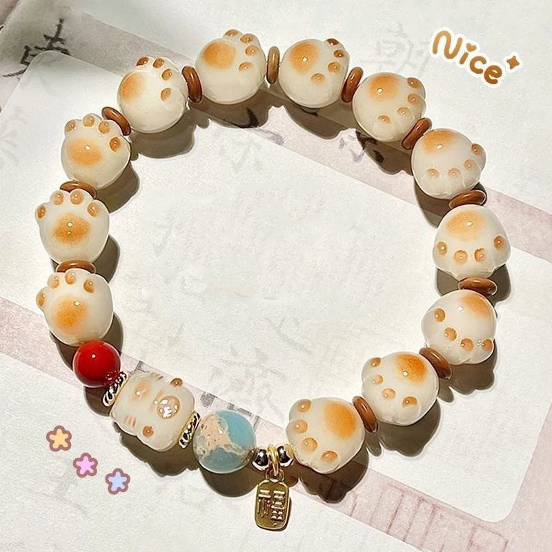 b31 Natural Rare Colored Bodhi Root Claw Bracelet Cute Soft and Cute Natural Handcarved Men Women's Bangle Factory Direct Sales Qme