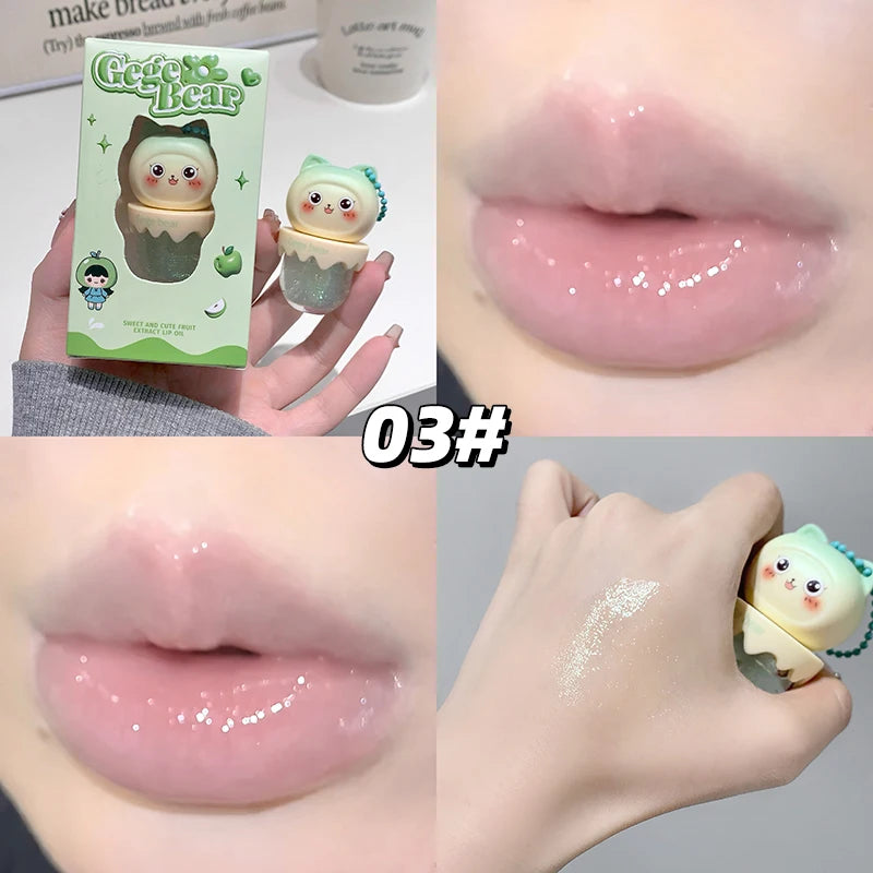 Gege Bear Cute Fruit-flavored Lip Oil Can Be Key Pendant Hydrating Qme GX1372-03