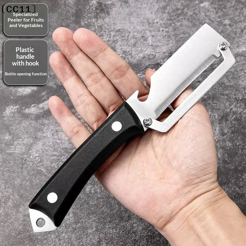 Stainless Steel Flat Edge Peeler Potato Slicer Knife Watermelon Melon Qme