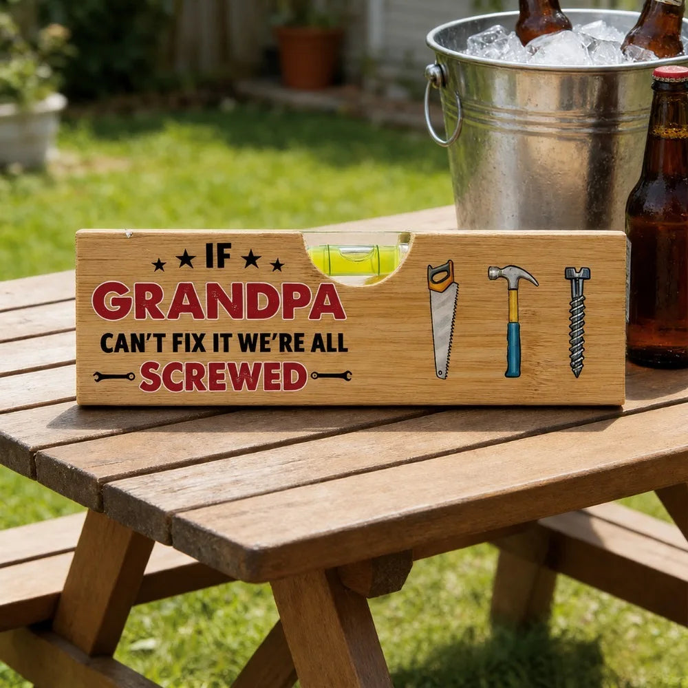 1 Wooden Bottle Opener Steel Insert Humorous Durable Grandpa Fathers Qme