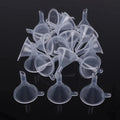 100pcs/lot Plastic Small Funnels For Perfume Mini Liquid Oil Funnels Kitchen Gadget Empty Bottle Packing Tools Qme Clear