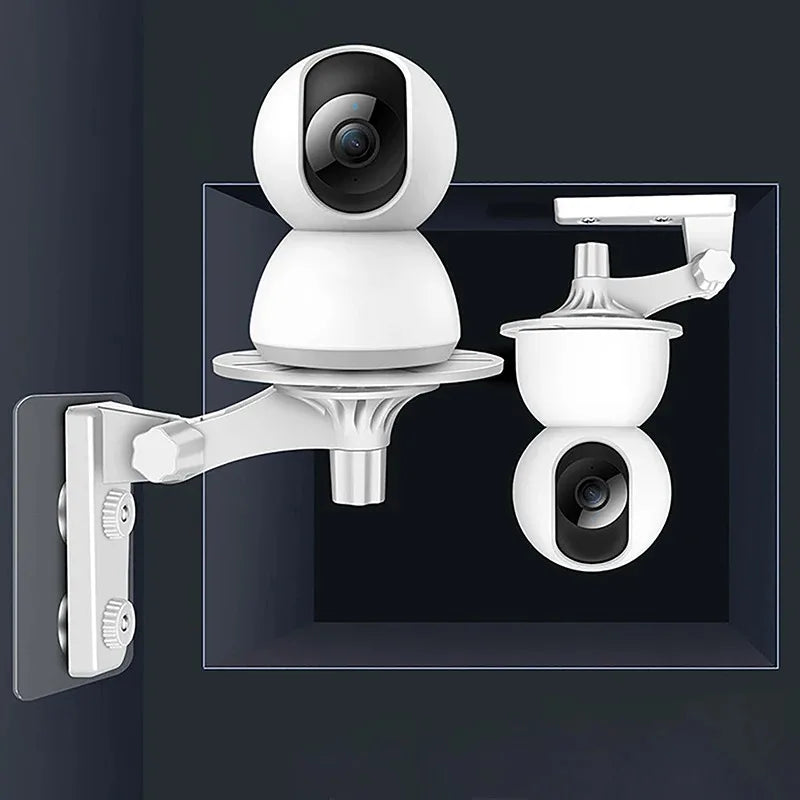 3PCS Home Non-Drilling Camera Mount Smart PTZ Adjustable Angle Surveillance Bracket Black Qme