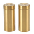2Pcs Seasoning Shaker Stainless Steel Stain Resistant Spice Bottle Easy To Clean Rustproof for Cooking Enthusiasts for Home Qme Gold