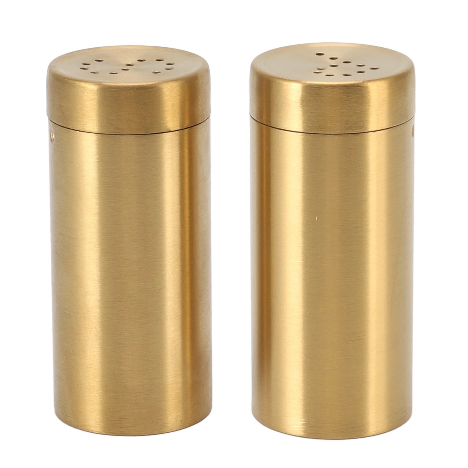2Pcs Seasoning Shaker Stainless Steel Stain Resistant Spice Bottle Easy To Clean Rustproof for Cooking Enthusiasts for Home Qme Gold