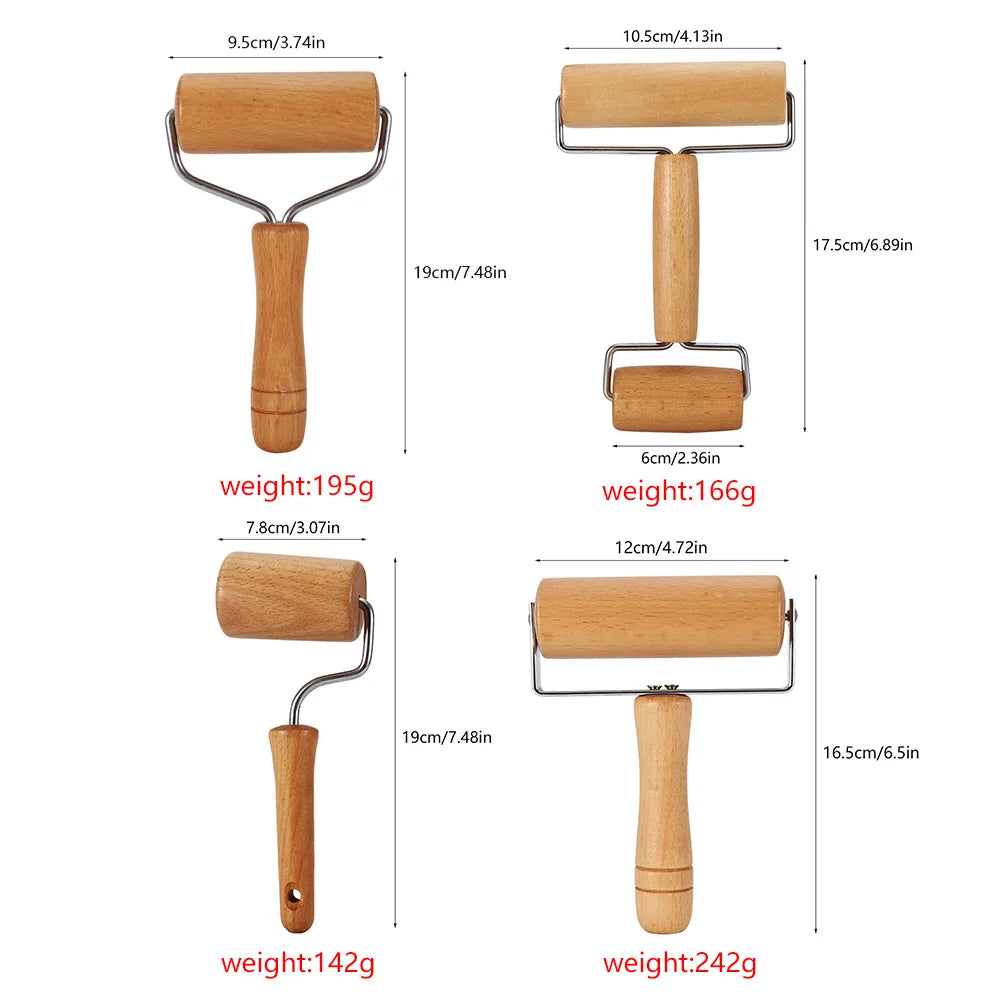 Wooden Rolling Pin Pastry and Pizza Dough Roller Manual Baker Roller Smooth Surface Baking Tool for Kitchen Cake Pizza Bread Qme