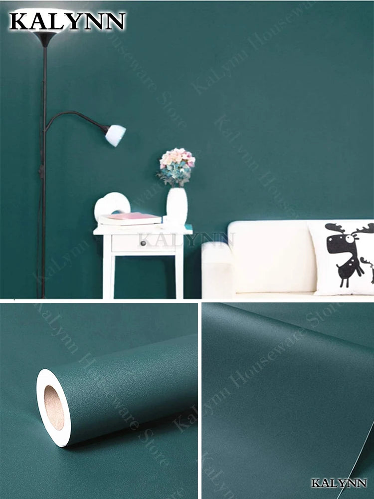 Solid Peel Stick Wallpaper Vinyl Colored Wall Paper Self Adhesive PVC