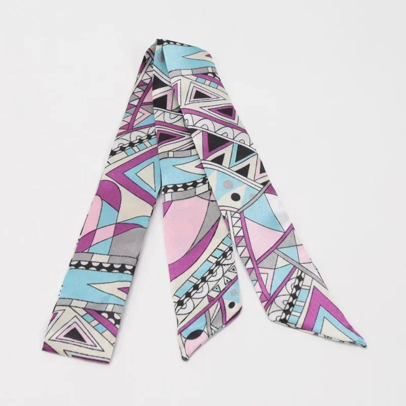 Skinny Scarf Hair Small Women Simple Handle Ribbon Fashion Printing